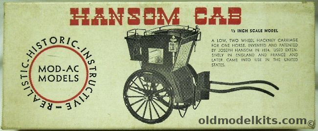 Mod-Ac 1/24 Hansom Cab Two Wheel Hackney One-Horse Carrige, C9411 plastic model kit